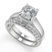 Kaylie Trellis 4 Prong Solitaire Cushion Cut Engagement Ring - Nivetta